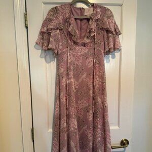 Gal Meets Glam: Violet/Pink floral Midi Dress